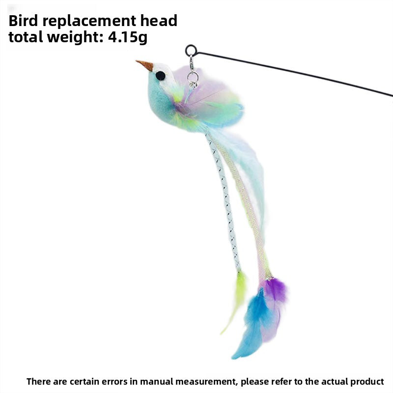 Interactive Cat Teaser Wand with Replaceable Heads