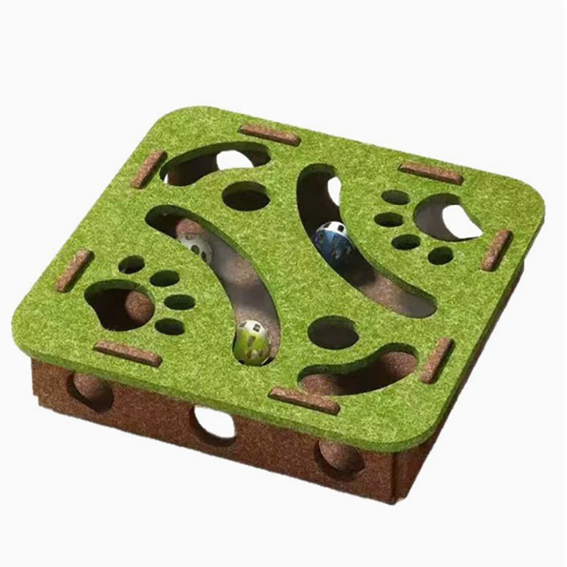 Interactive Cat Maze Toy with Bells and Balls