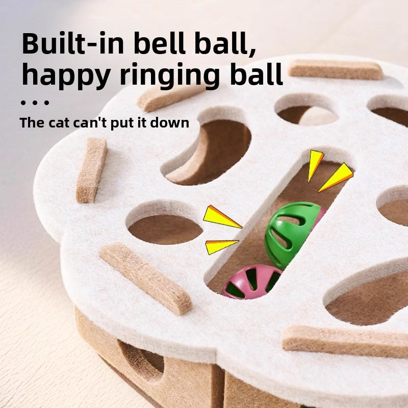 Interactive Cat Maze Toy with Bells and Balls