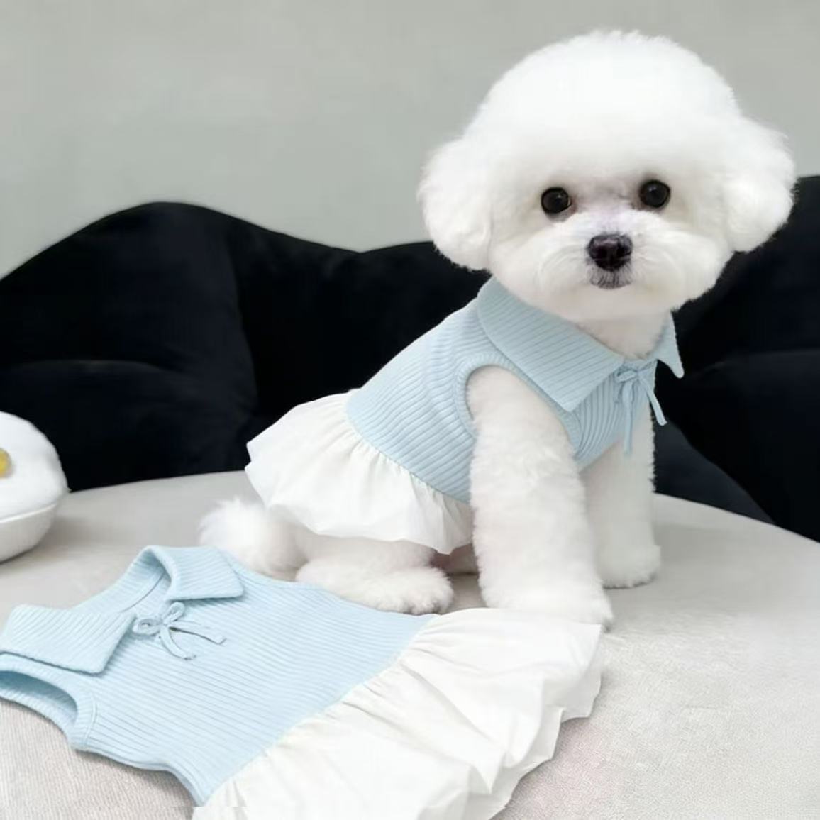 Pet Dog and Cat Polo Collar Dress Summer Thin Style for Small Breeds
