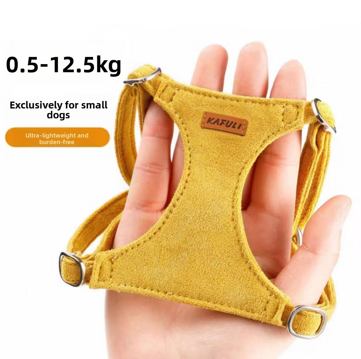 Adjustable Suede Pet Harness Leash for Small Dogs and Cats