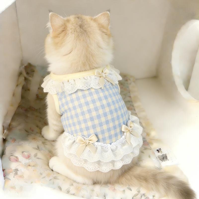 Cat Clothes Spring Summer Thin Princess Lace Vest Dress