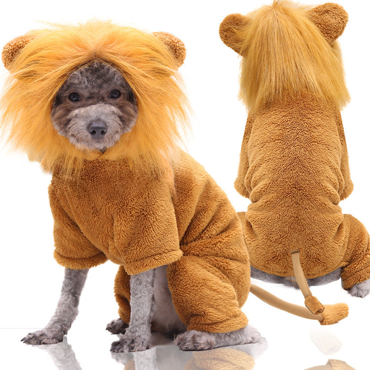 Four-Legged Pet Dinosaur Costume Winter Dog Cat Clothing