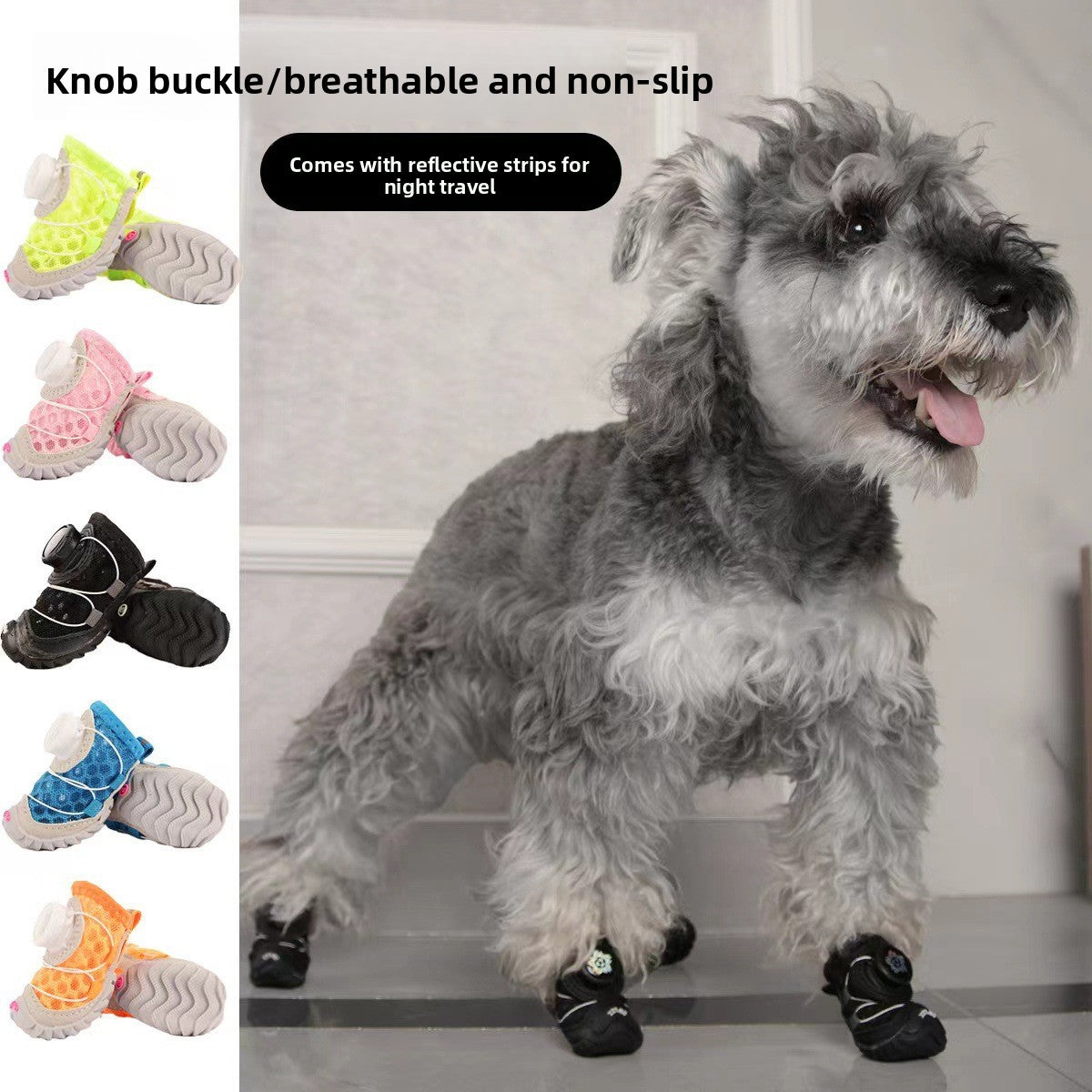 Soft Sole Dog Shoes with Snap Buttons