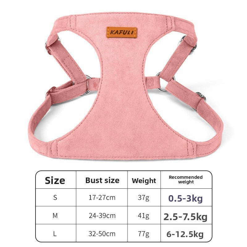 Adjustable Suede Pet Harness Leash for Small Dogs and Cats