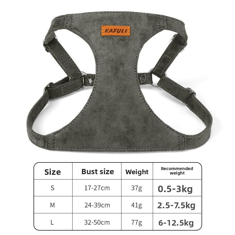 Adjustable Suede Pet Harness Leash for Small Dogs and Cats