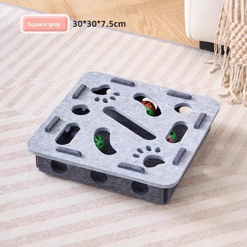Interactive Cat Maze Toy with Bells and Balls