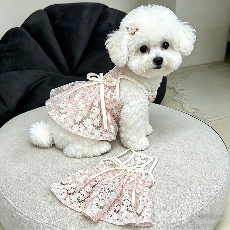 Cherry Blossom Suspender Pet Dress