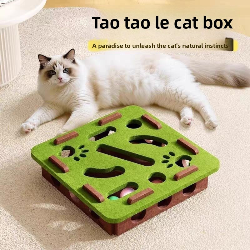 Interactive Cat Maze Toy with Bells and Balls