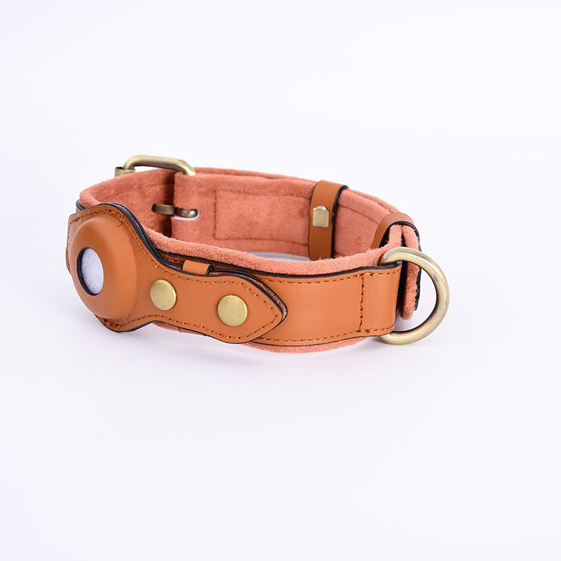 AirTag Dog Collar & Leash Set | Soft Suede AirTag Collar