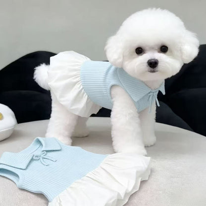 Pet Dog and Cat Polo Collar Dress Summer Thin Style for Small Breeds