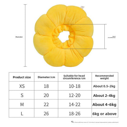 Adjustable Pet Recovery Collar Sunflower Design