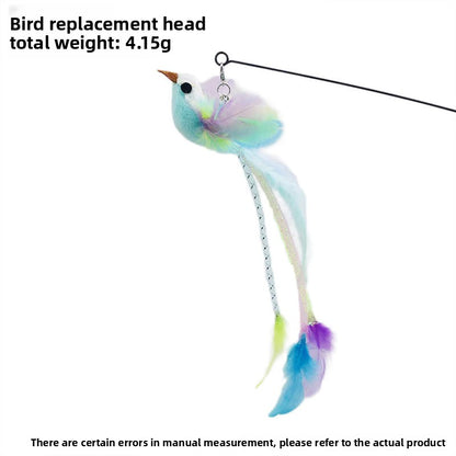 Interactive Cat Teaser Wand with Replaceable Heads