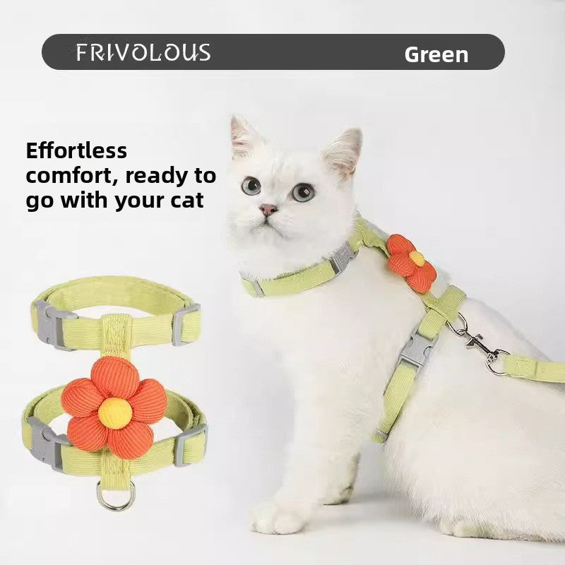 Adjustable Cat Harness Leash with Anti-Escape Design