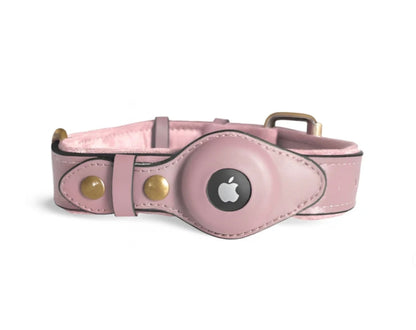 AirTag dog collar - pink suede