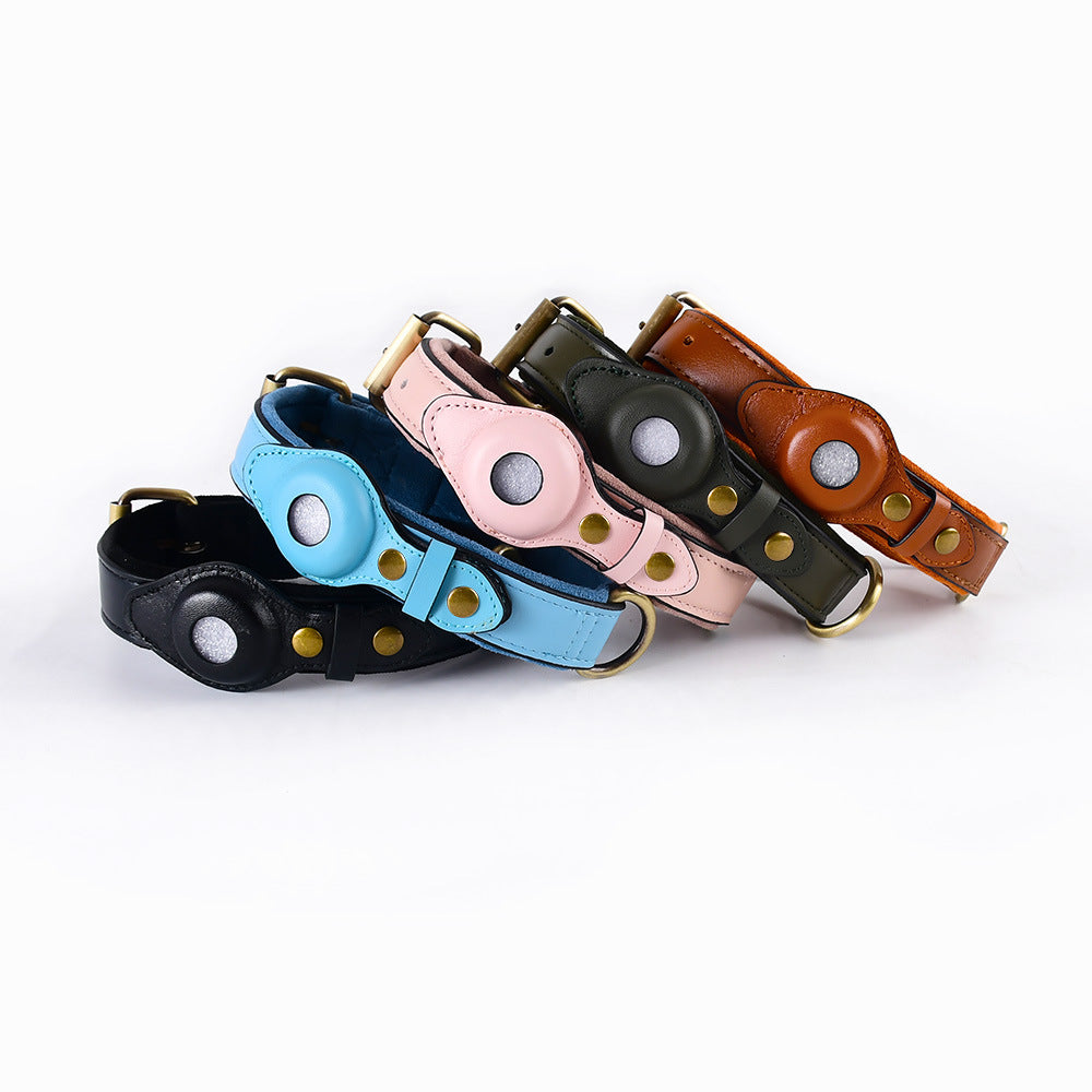 AirTag Dog Collar & Leash Set | Soft Suede AirTag Collar