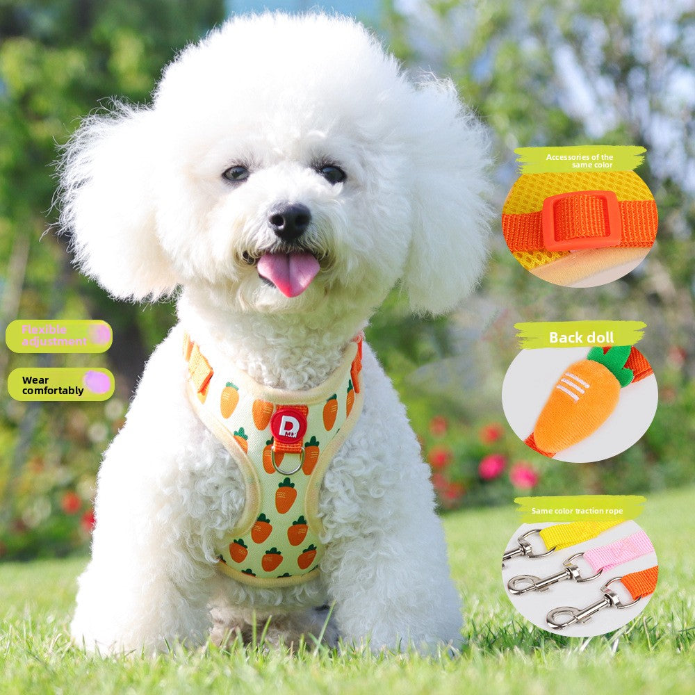 Adjustable Fruit Print Dog Harness