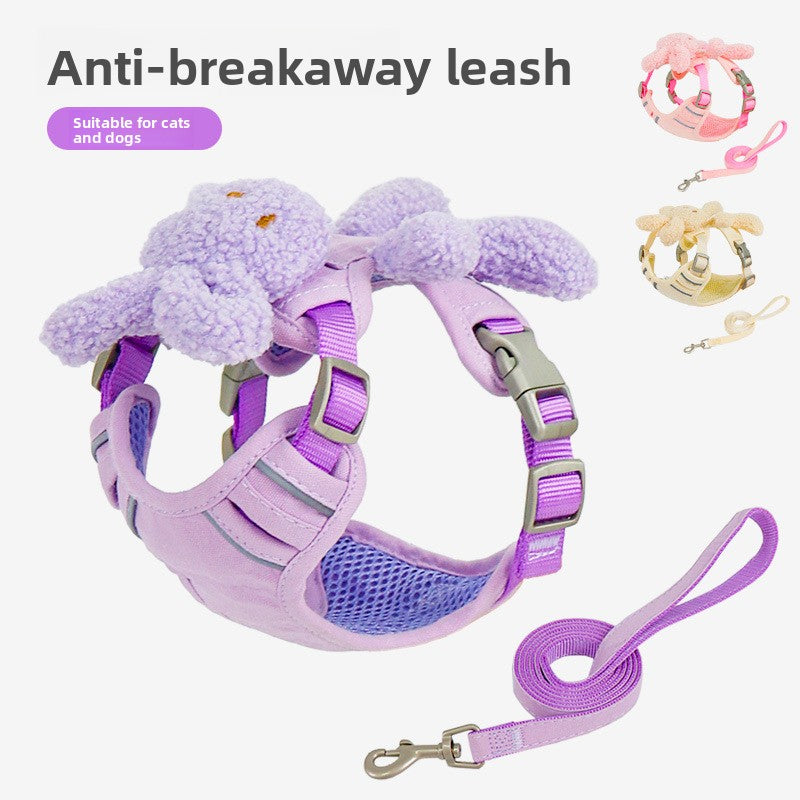 Adjustable Reflective Pet Harness with Leash