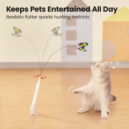 Electric Cat Teaser Wand with Suction Cup