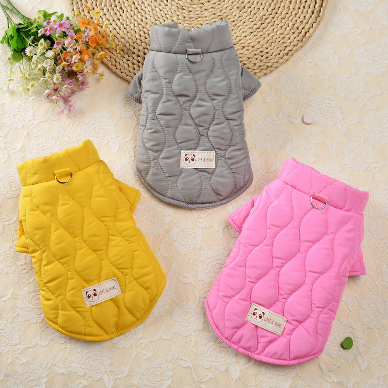 Cross-Border New Autumn and Winter Pet Clothes, Diamond Pattern Cotton Clothes, Warm Dog Clothes, Bread Cotton Clothes, Pet Clothing Wholesale