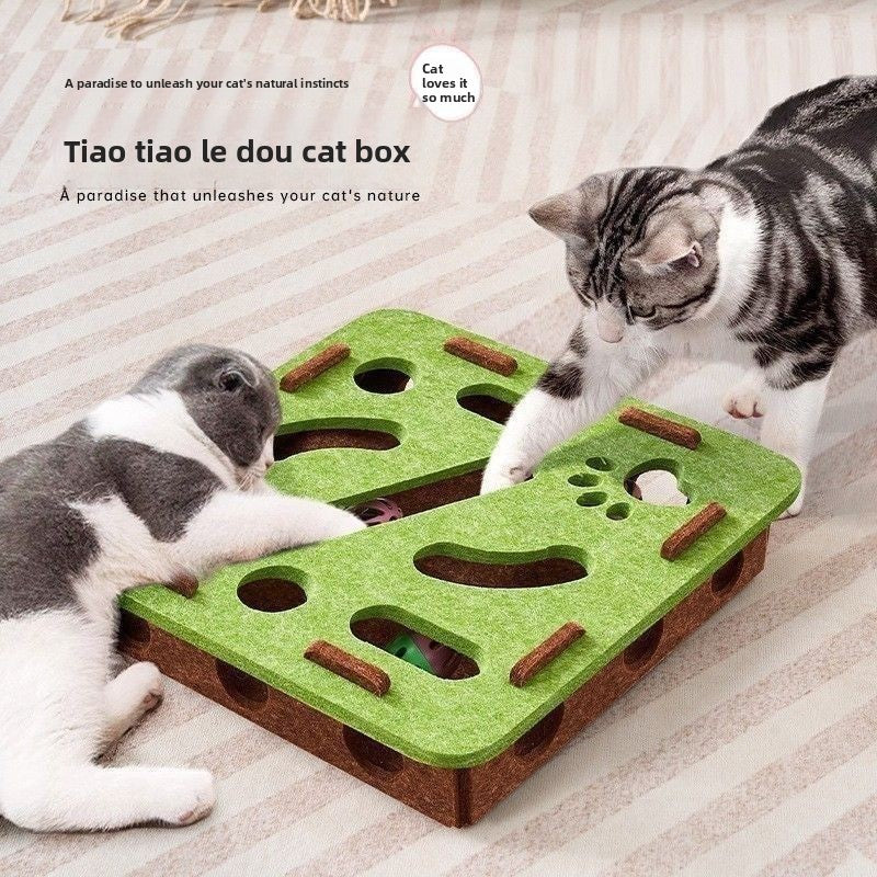 Interactive Cat Maze Toy with Bells and Balls
