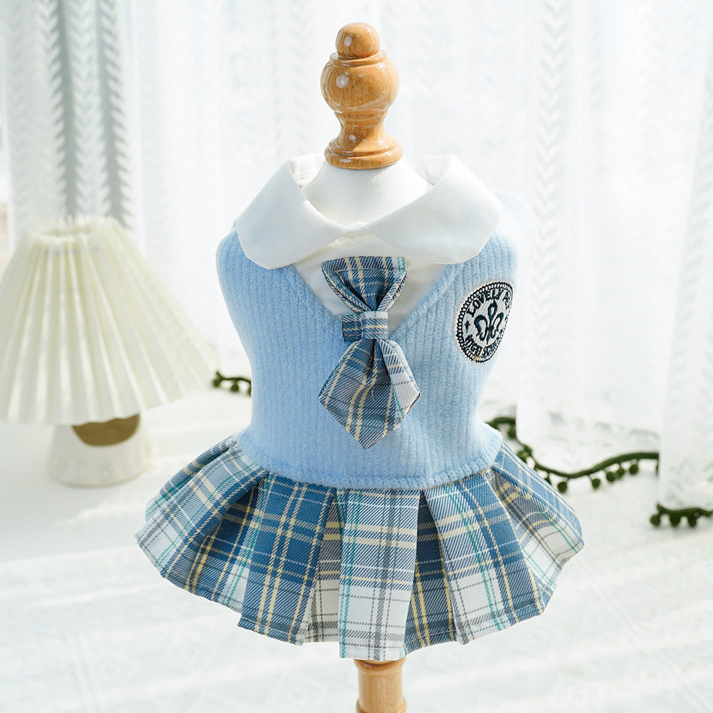 Pet Plaid Dress for Dogs and Cats