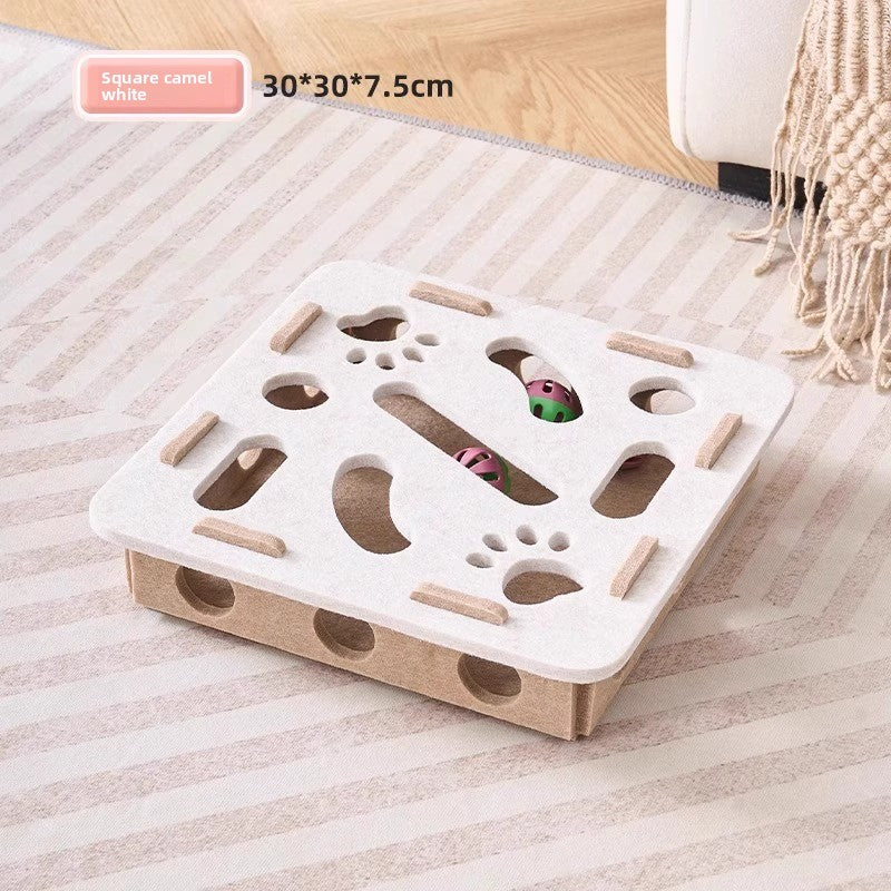 Interactive Cat Maze Toy with Bells and Balls