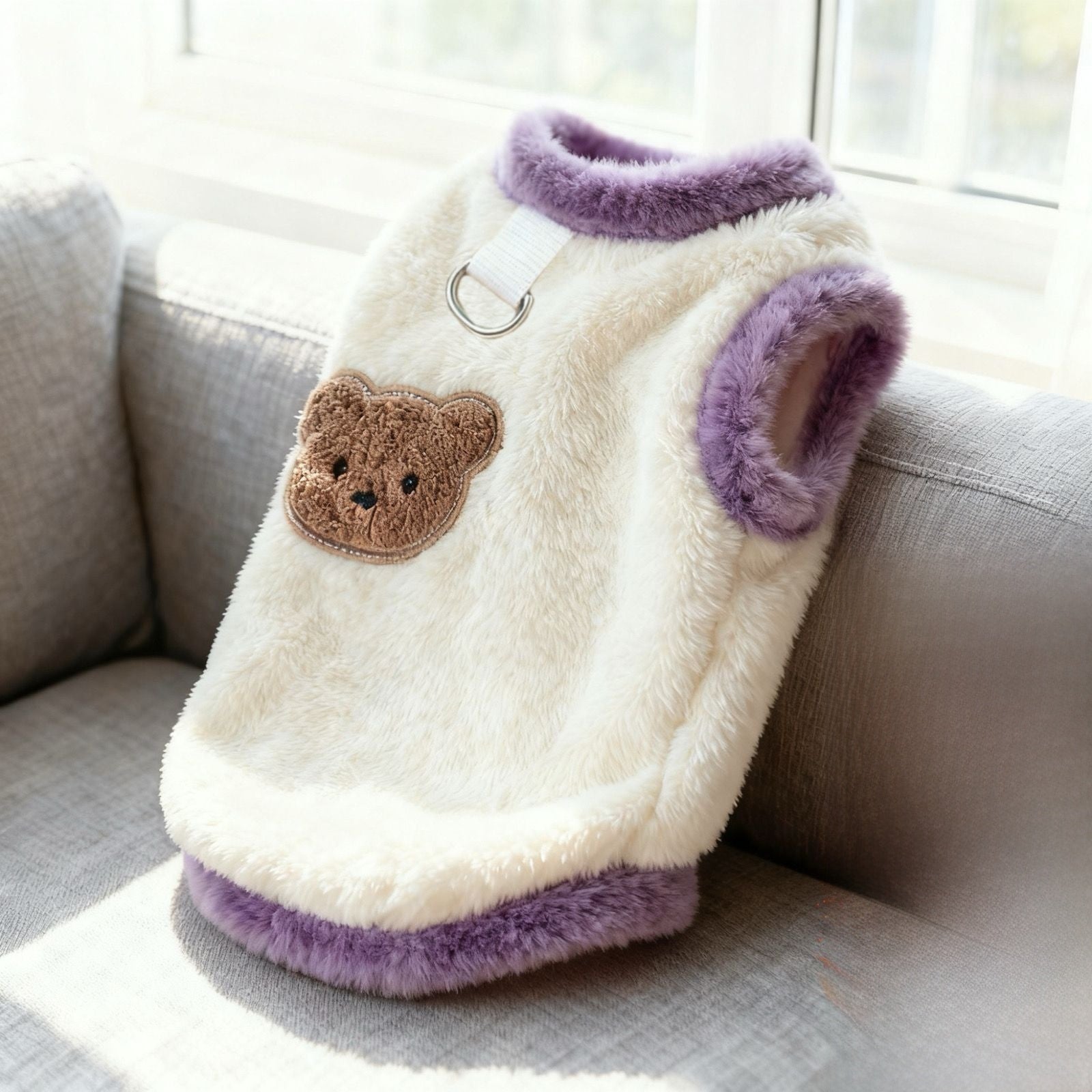 Cartoon Embroidered Plush Pet Vest