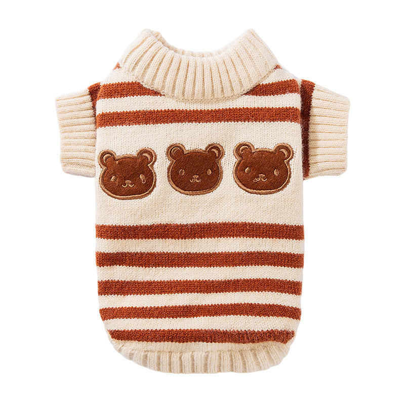 Striped Warm Pet Sweater for Cats and Dogs