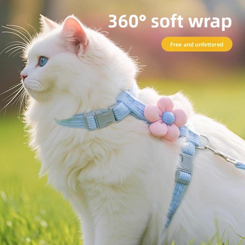 Adjustable Cat Harness Leash with Anti-Escape Design