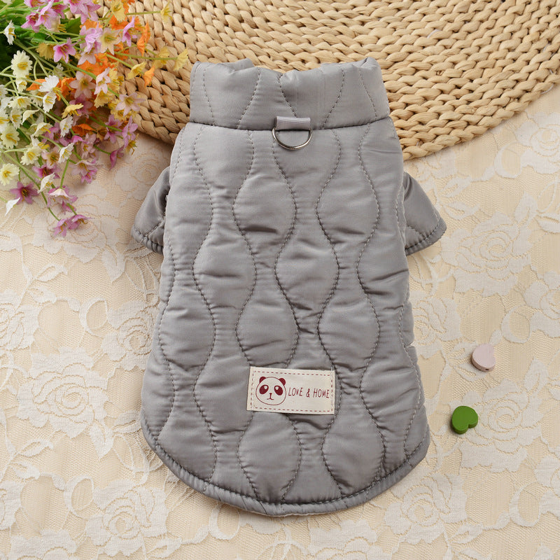 Cross-Border New Autumn and Winter Pet Clothes, Diamond Pattern Cotton Clothes, Warm Dog Clothes, Bread Cotton Clothes, Pet Clothing Wholesale