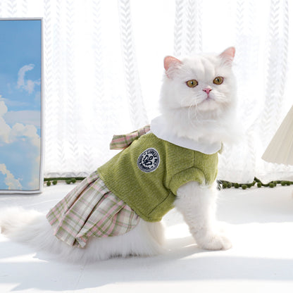 Pet Plaid Dress for Dogs and Cats