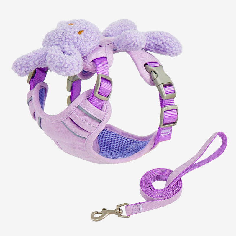 Adjustable Reflective Pet Harness with Leash
