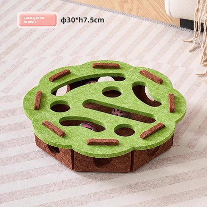 Interactive Cat Maze Toy with Bells and Balls