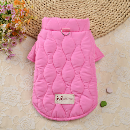 Cross-Border New Autumn and Winter Pet Clothes, Diamond Pattern Cotton Clothes, Warm Dog Clothes, Bread Cotton Clothes, Pet Clothing Wholesale