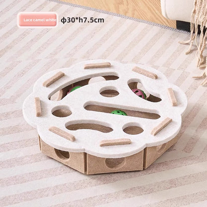 Interactive Cat Maze Toy with Bells and Balls