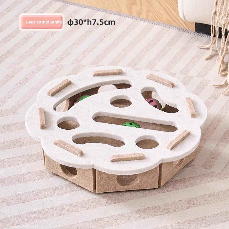 Interactive Cat Maze Toy with Bells and Balls