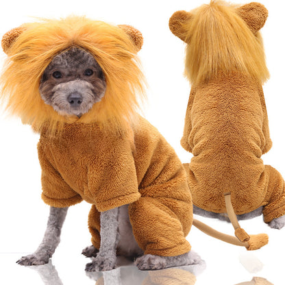 Four-Legged Pet Dinosaur Costume Winter Dog Cat Clothing