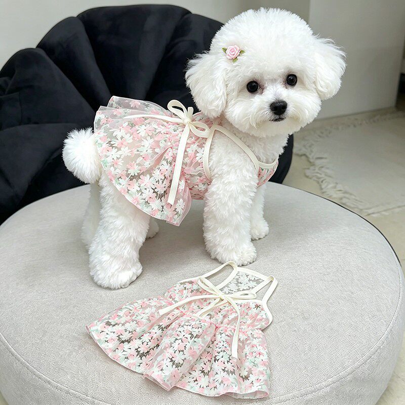 Cherry Blossom Suspender Pet Dress