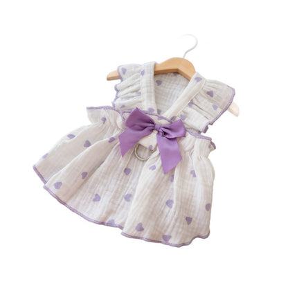 Pet Anti-Shedding Summer Dress with Leash