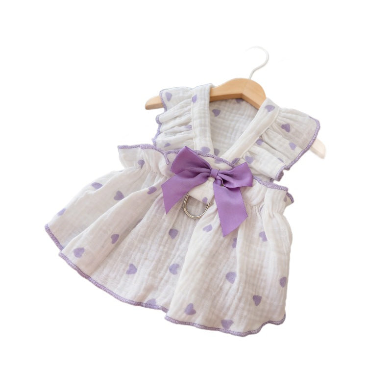 Pet Anti-Shedding Summer Dress with Leash