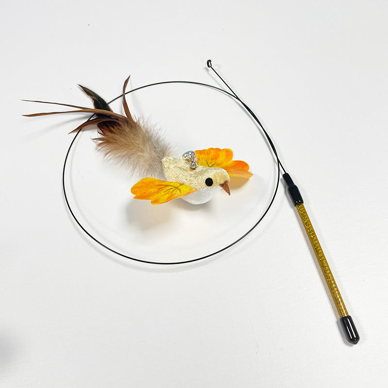 Interactive Cat Teaser Wand with Replaceable Heads