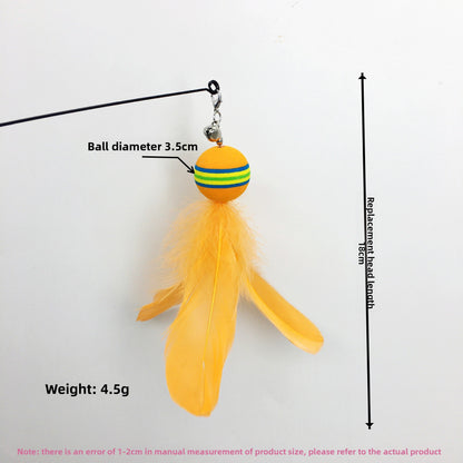 Interactive Cat Teaser Wand with Replaceable Heads