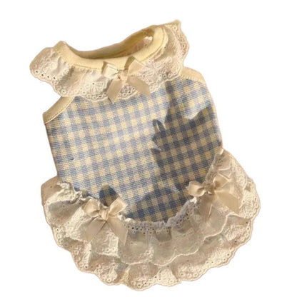 Cat Clothes Spring Summer Thin Princess Lace Vest Dress