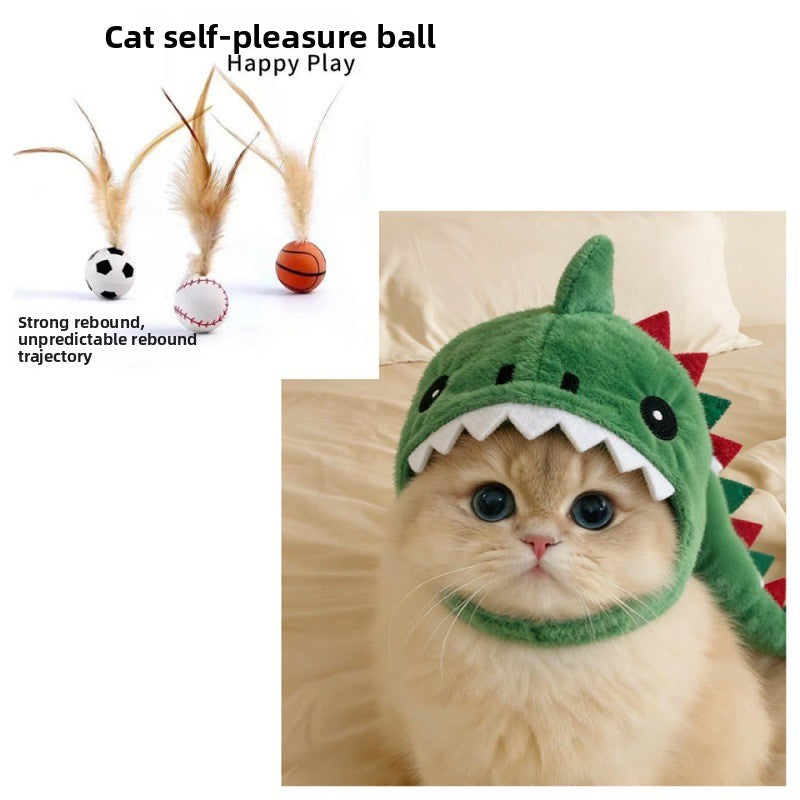 Adjustable Dinosaur Plush Cat Hat