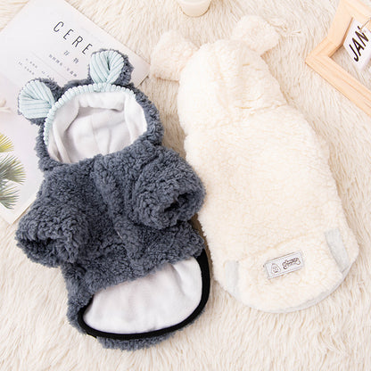 Autumn Thickened Fleece-Lined Dog Clothes for Corgis, Teddy Bears