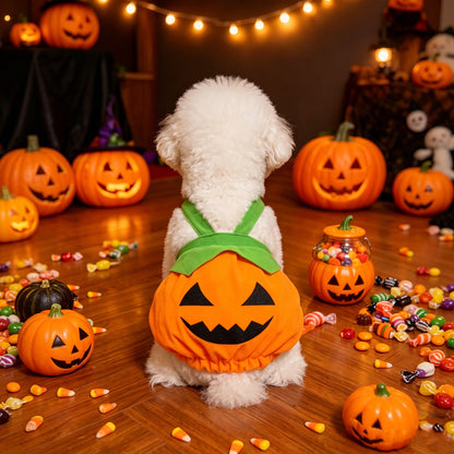 Pumpkin Pet Harness Dress Costume for Small Dogs and Cats