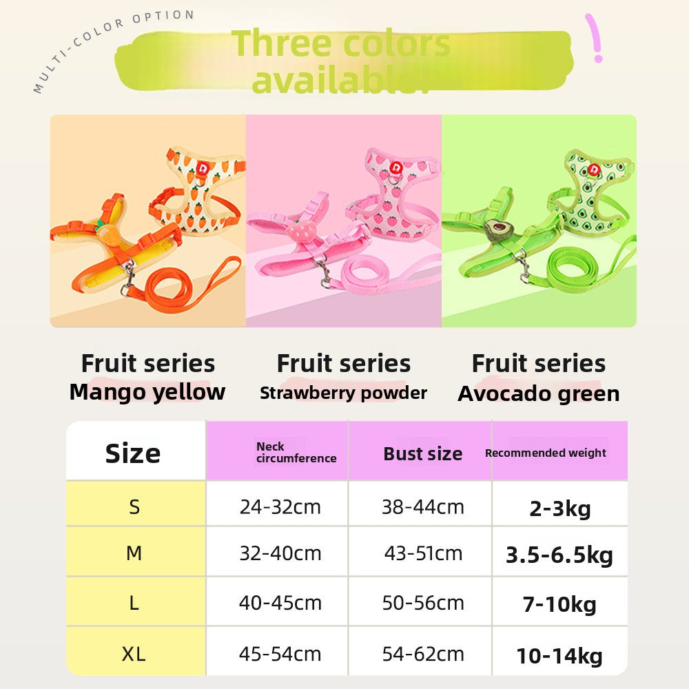 Adjustable Fruit Print Dog Harness