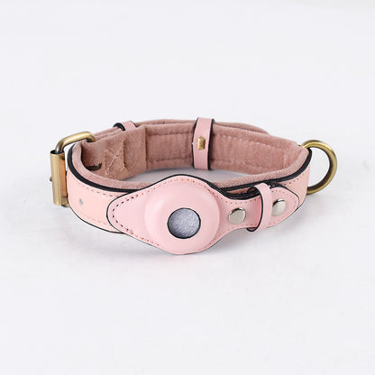 AirTag Dog Collar & Leash Set | Soft Suede AirTag Collar
