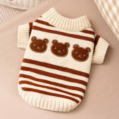 Striped Warm Pet Sweater for Cats and Dogs